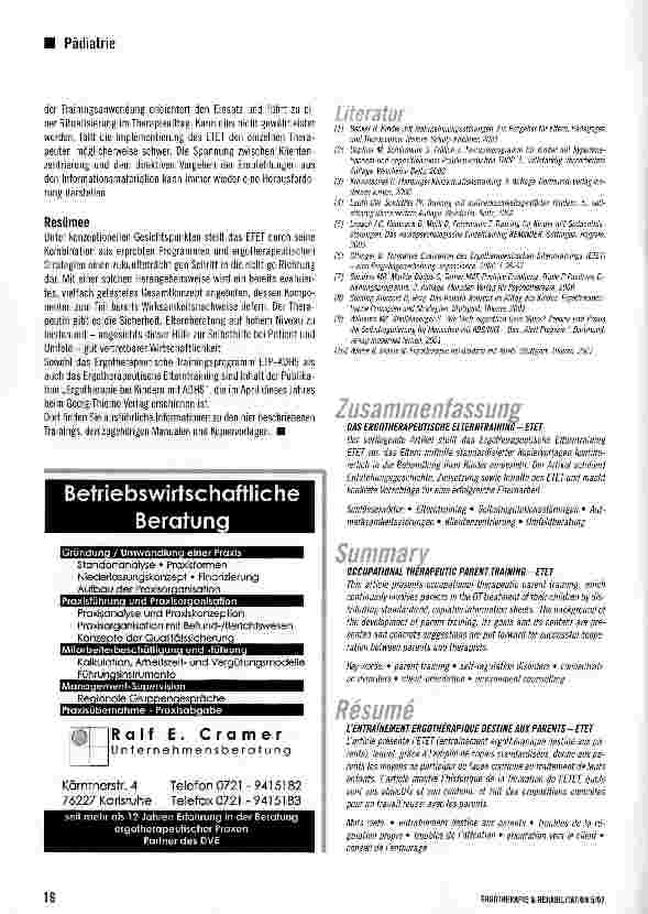Vorschauseite 6: Das Ergotherapeutische Elterntraining - ETET