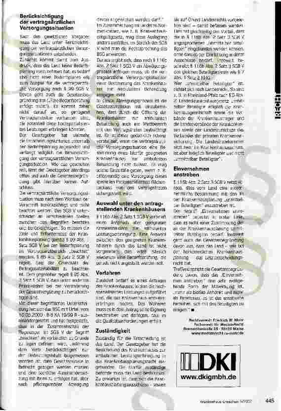 Vorschauseite 2: Ambulante Behandlung nach § 116 bSGBV