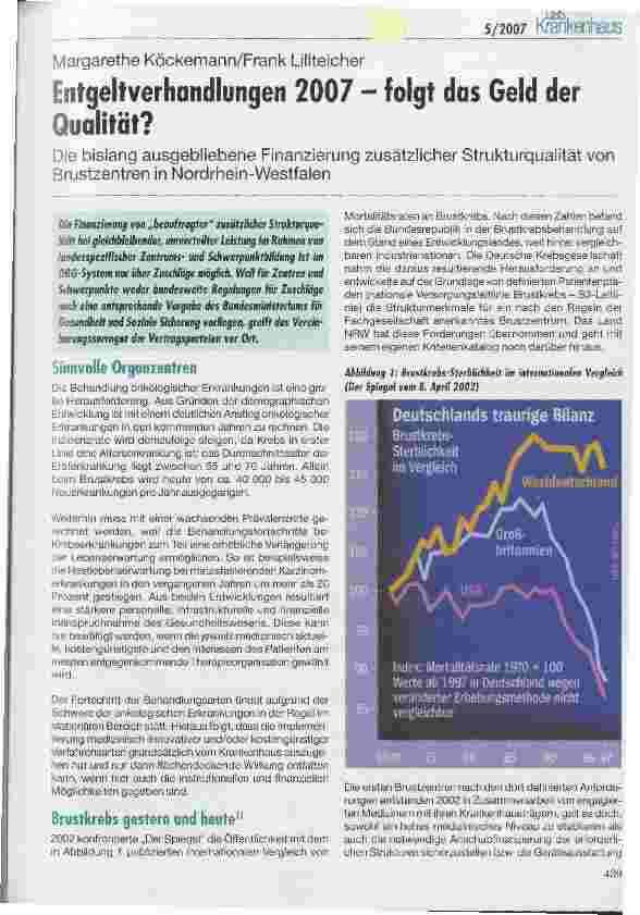 Vorschauseite 1: Entgeltverhandlungen 2007 - folgt das Geld der Qualität?