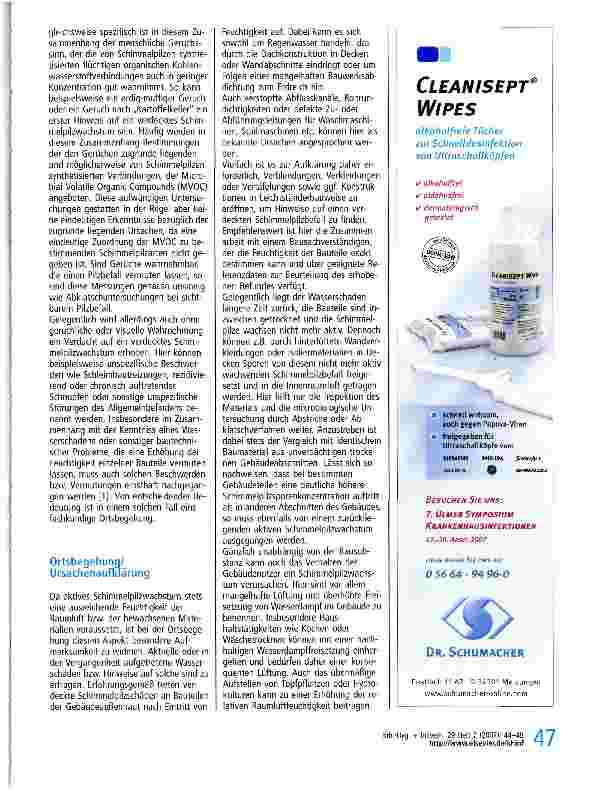 Vorschauseite 4: Schimmelpilze im Innenraum: Was ist zu tun?