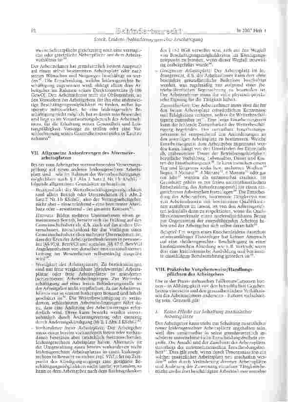 Vorschauseite 4: Leidens-/behinderungs-gerechte Beschäftigung im Spiegel aktueller Rechtsprechung