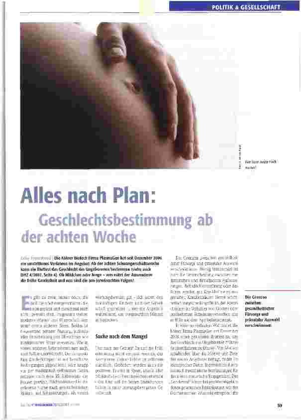 Vorschauseite 1: Alles nach Plan: Geschlechtsbestimmung ab der achten Woche