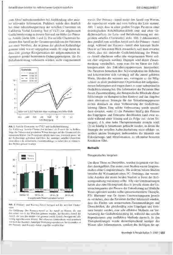 Vorschauseite 3: Rehabilitation leichter bis mittelschwerer Gedächtnisdefizite - mehr Therapie hilft deutlich mehr, aberweiche, wie und warum?