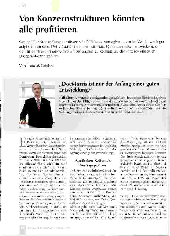 Vorschauseite 1: Von Konzernstrukturen könnten alle profitieren