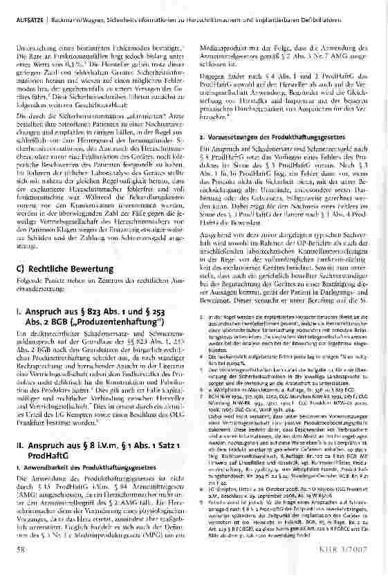 Vorschauseite 2: Sicherheitsinformationen zu Herzschrittmachern und implantierbaren Defibrillatoren im Lichte der Produzenten-und Produkthaftung