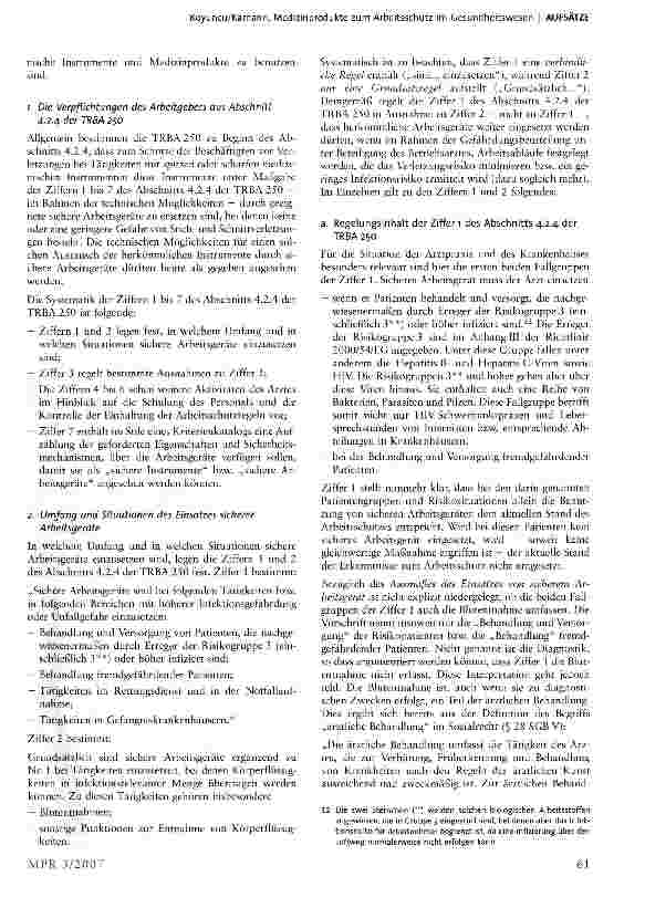 Vorschauseite 5: Medizinprodukte zum Arbeitsschutz im Gesundheitswesen - die Folgen der Neufassung der TRBA 250 für Krankenhäuser und Arztpraxen