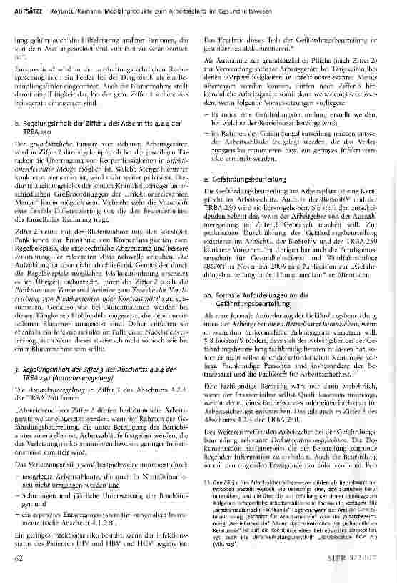 Vorschauseite 6: Medizinprodukte zum Arbeitsschutz im Gesundheitswesen - die Folgen der Neufassung der TRBA 250 für Krankenhäuser und Arztpraxen