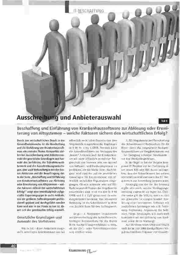Vorschauseite 1: Ausschreibung und Anbieterauswahl