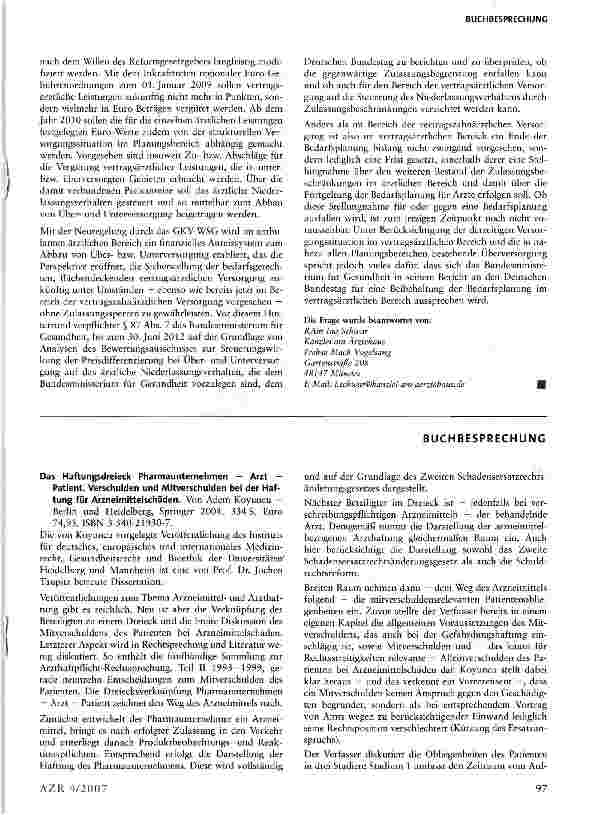 Vorschauseite 2: Welche Änderungen bringt das GKV-WSG für die vertragsärztliche und vertragszahnärztliche Bedarfsplanung?
