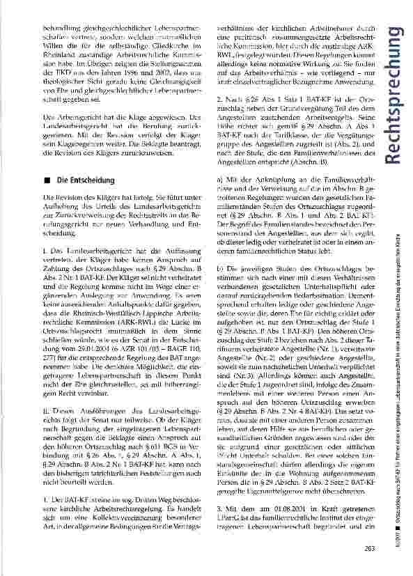 Vorschauseite 3: Ortszuschlag nach BAT-KF für Partner einer eingetragenen Lebenspartnerschaft in einer diakonischen Einrichtung der evangelischen Kirche