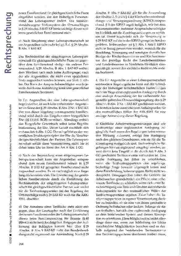 Vorschauseite 4: Ortszuschlag nach BAT-KF für Partner einer eingetragenen Lebenspartnerschaft in einer diakonischen Einrichtung der evangelischen Kirche