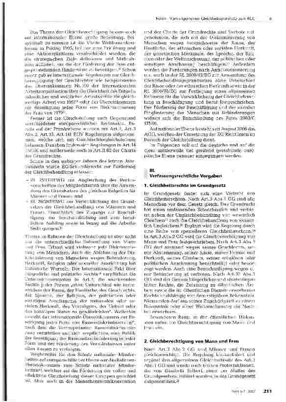 Vorschauseite 2: Vom allgemeinen Gleichheitsgrundsatz zum AGG