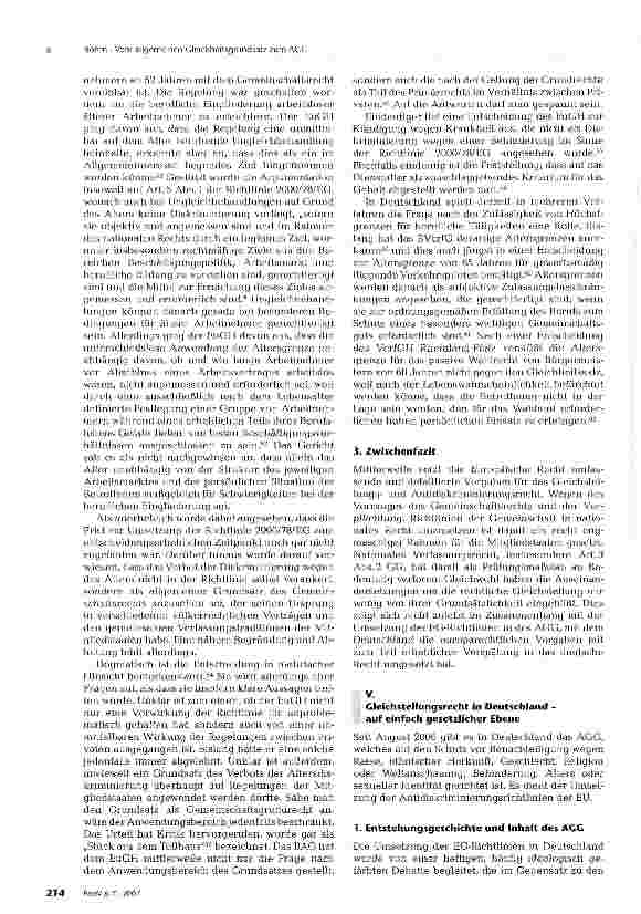 Vorschauseite 5: Vom allgemeinen Gleichheitsgrundsatz zum AGG