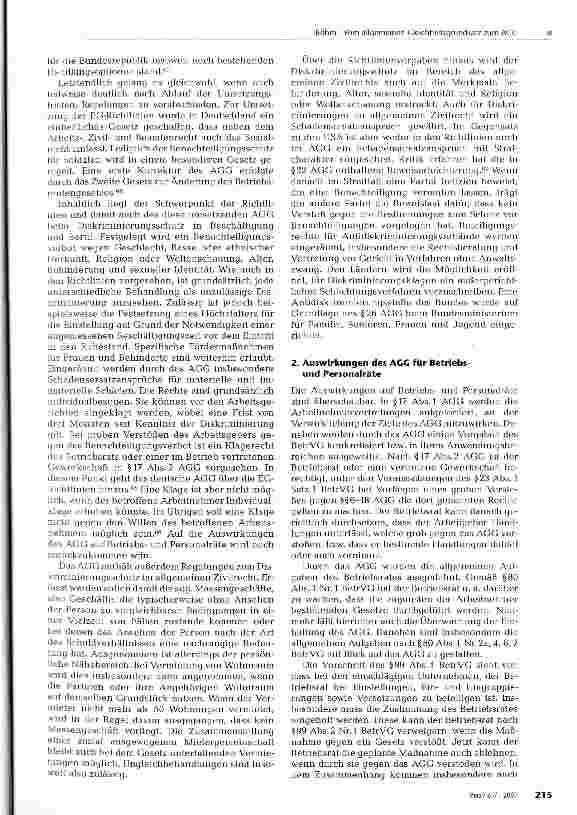 Vorschauseite 6: Vom allgemeinen Gleichheitsgrundsatz zum AGG