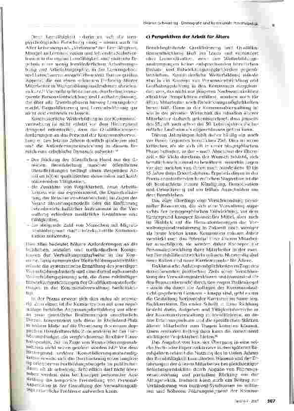 Vorschauseite 5: Demografie und kommunale Personalpolitik
