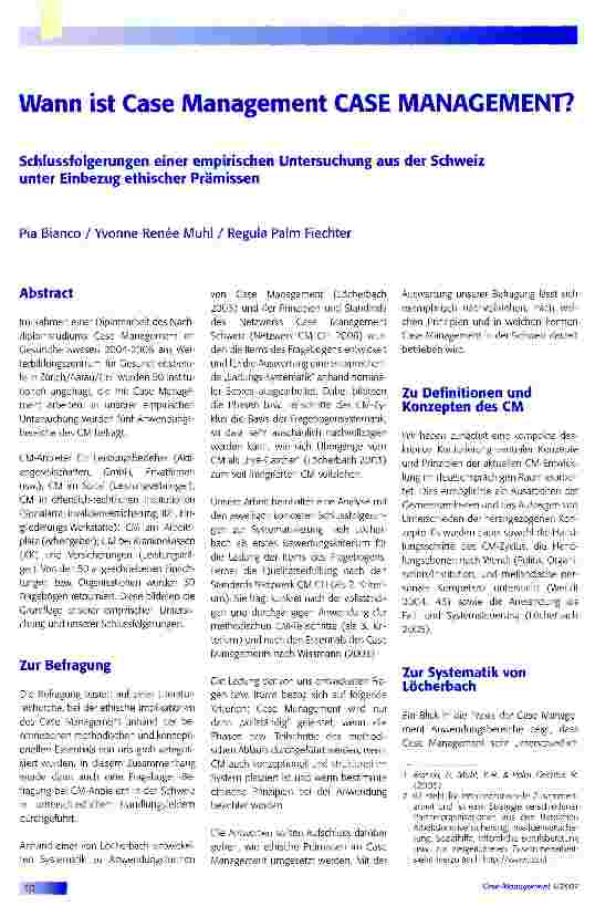 Vorschauseite 1: Wann ist Case Management?
