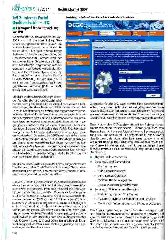 Vorschauseite 3: Aktuelles zum gesetzlichen Qualitätsbericht 2007