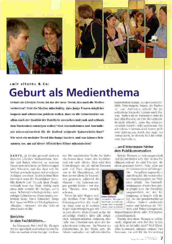 Vorschauseite 1: Geburt als Medienthema