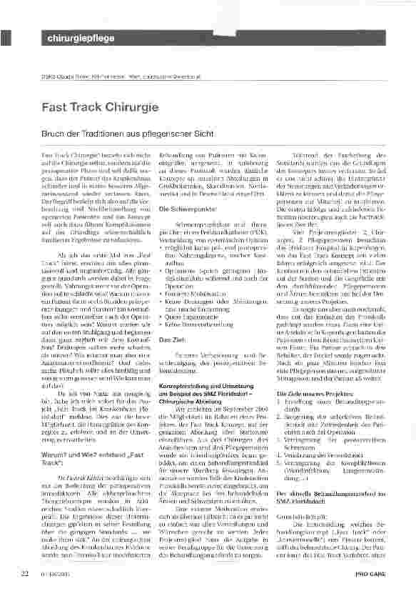 Vorschauseite 1: Fast Track Chirurgie