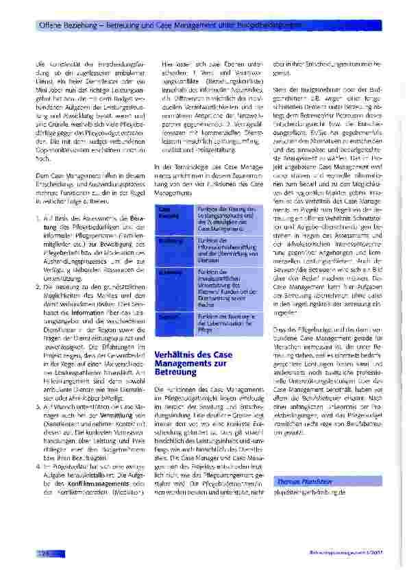 Vorschauseite 2: Offene Beziehung - Betreuung und Case Management unter Budgetbedingungen