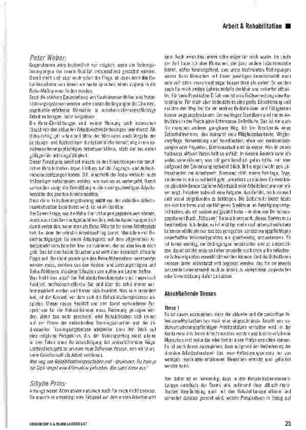 Vorschauseite 5: Arbeitsrehabilitation auf einem ständig schrumpfenden Arbeitsmarkt - hat das noch Sinn?