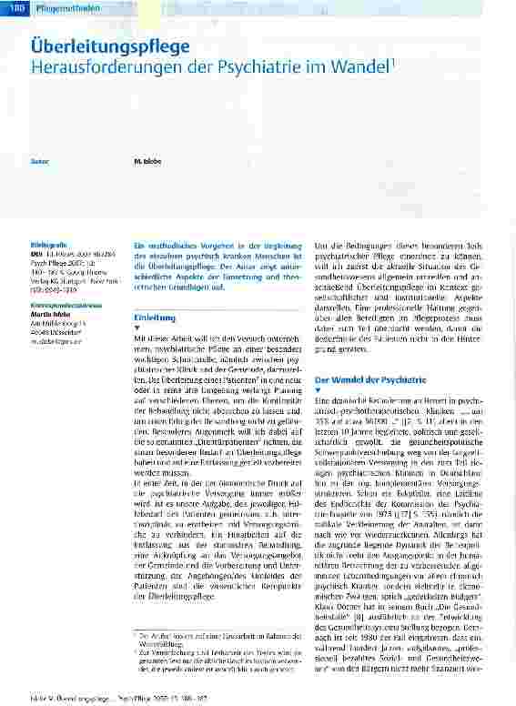 Vorschauseite 1: Überleitungspflege