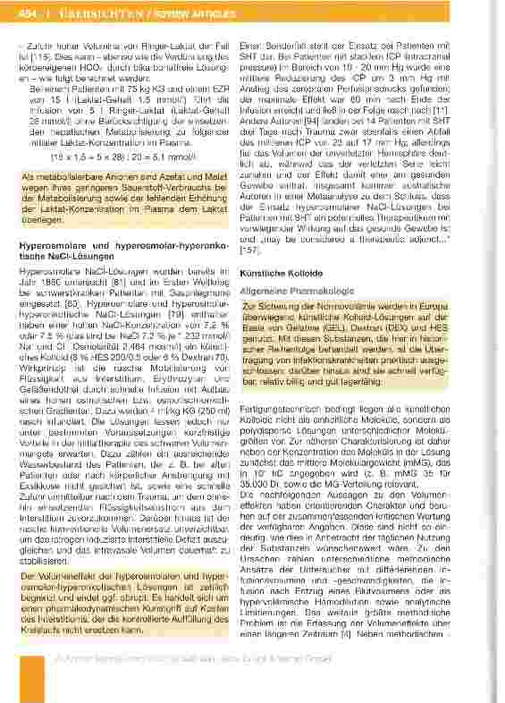 Vorschauseite 6: Volumenund Flüssigkeitsersatz - Physiologie, Pathophysiologie, Pharmakologie und klinischer Einsatz
