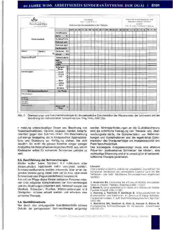 Vorschauseite 3: Handlungsempfehlung zur perioperativen Schmerztherapie bei Kindern