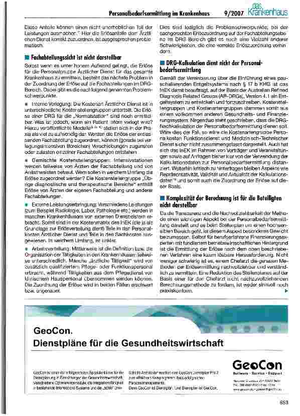 Vorschauseite 4: Personalbedarfsermittlung im Krankenhaus orientiert an Leistungen oder Erlösen?
