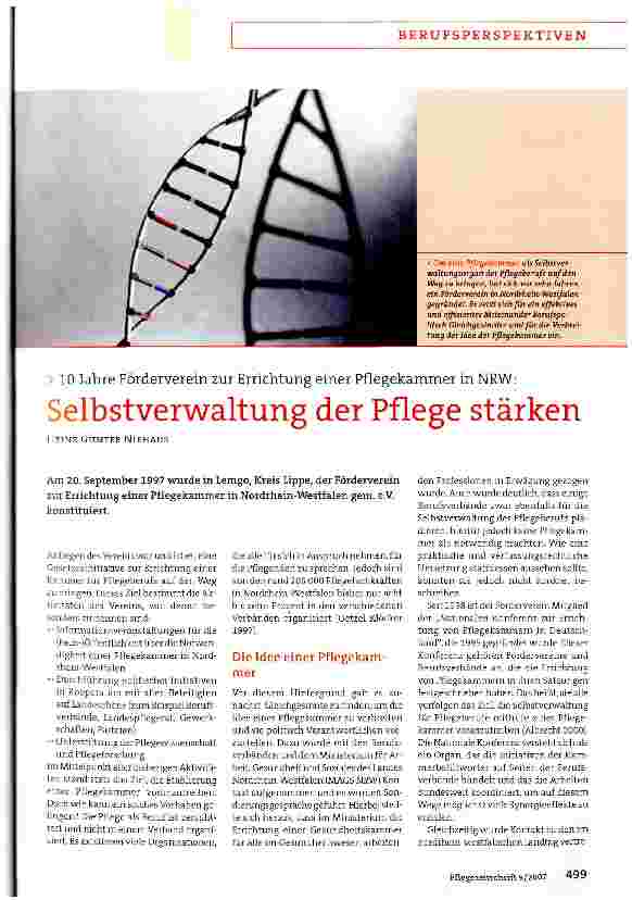 Vorschauseite 1: Selbstverwaltung der Pflege stärken