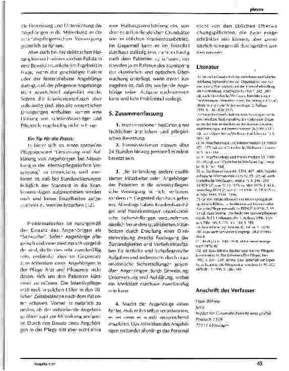 Vorschauseite 3: Rechtliche Absicherung beim täglichen Arbeiten mit Angehörigen auf Intensivstationen