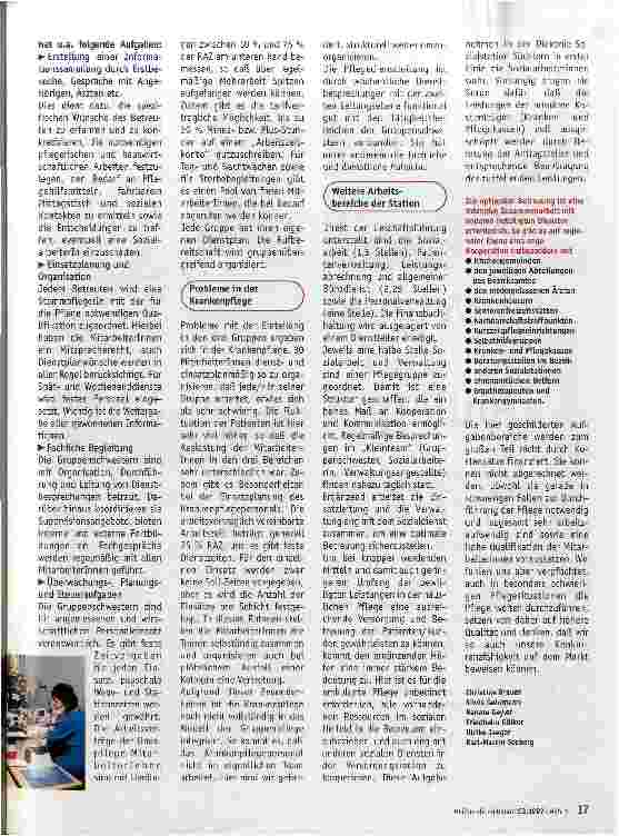 Vorschauseite 2: Mehr Kommunikation durch Gruppenpflege Nahaufnahme: Diakonie-Sozialstation Südstern