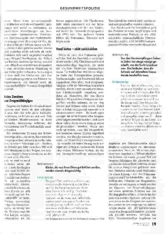 Vorschauseite 2: Die Vision einer Jugend ohne Drogen - leider ein Traum Eidgenössische Abstimmung vom 28. September
