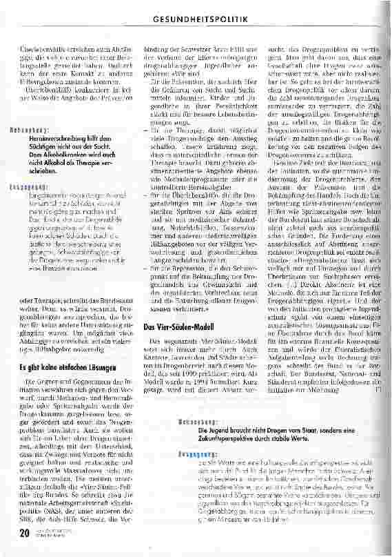 Vorschauseite 3: Die Vision einer Jugend ohne Drogen - leider ein Traum Eidgenössische Abstimmung vom 28. September