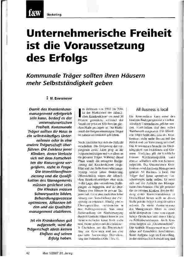 Vorschauseite 1: Unternehmerische Freiheit ist die Voraussetzung des Erfolgs