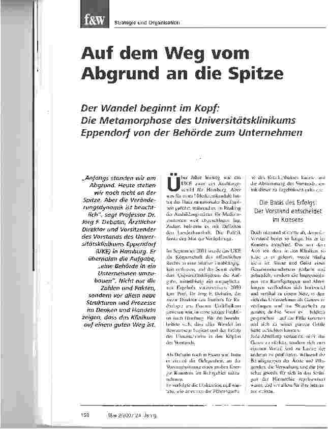 Vorschauseite 1: Auf dem Weg vom Abgrund an die Spitze