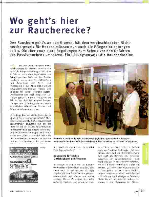 Vorschauseite 1: Wo geht es hier zur Raucherecke?