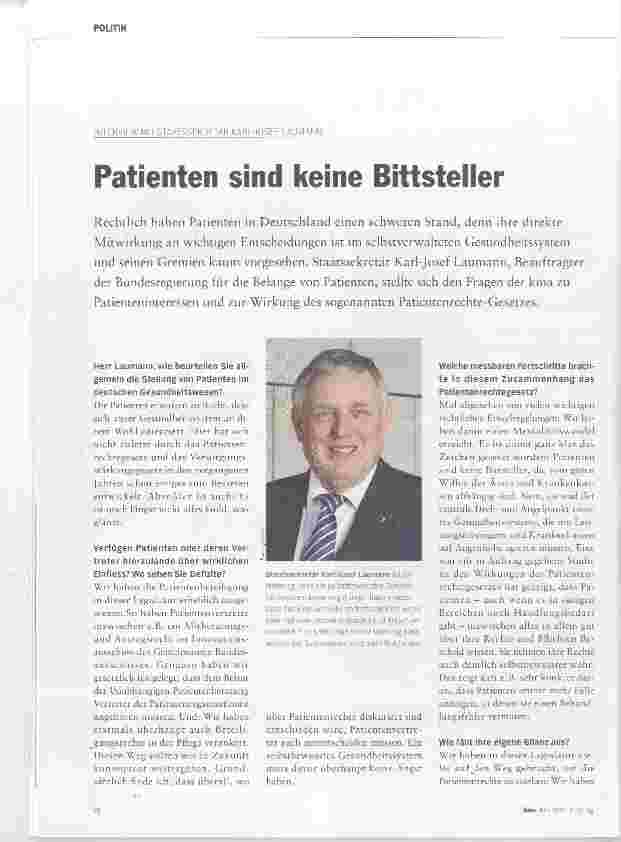 Vorschauseite 1: Patienten sind keine Bittsteller