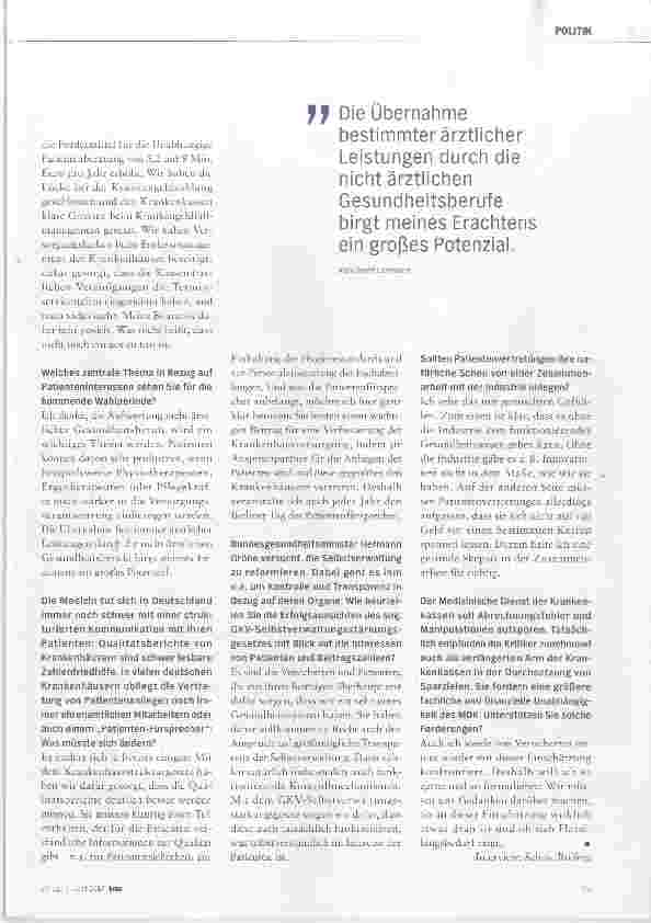 Vorschauseite 2: Patienten sind keine Bittsteller