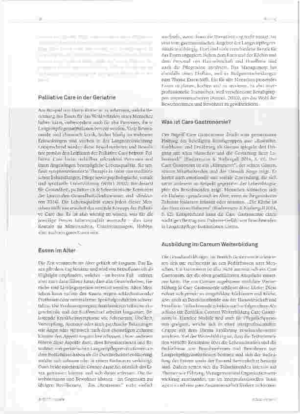 Vorschauseite 2: Essen ist Leben Leben ist Essen! Weiterbildung in Care Gastronomie