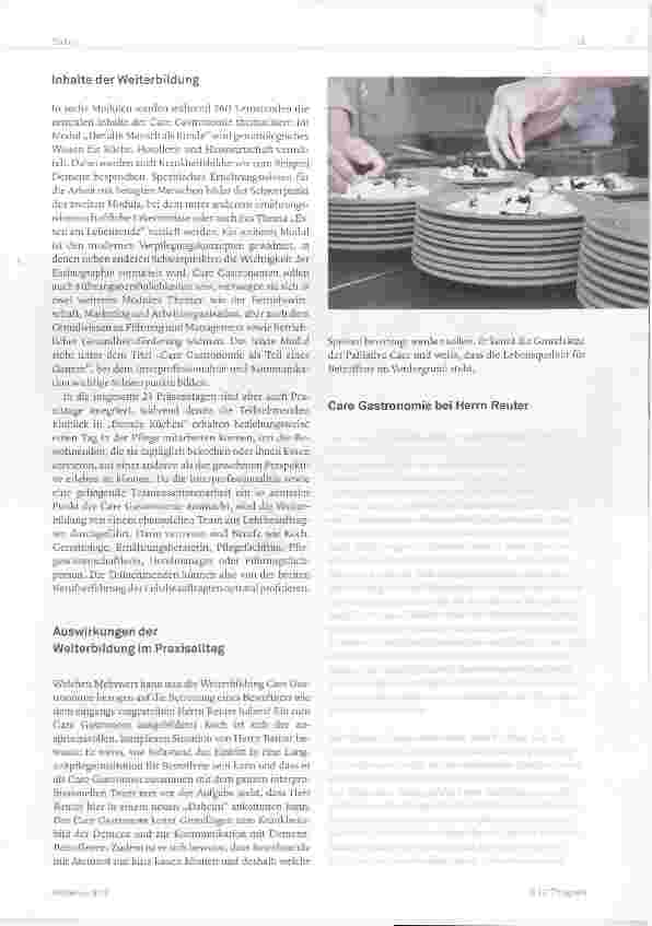 Vorschauseite 3: Essen ist Leben Leben ist Essen! Weiterbildung in Care Gastronomie