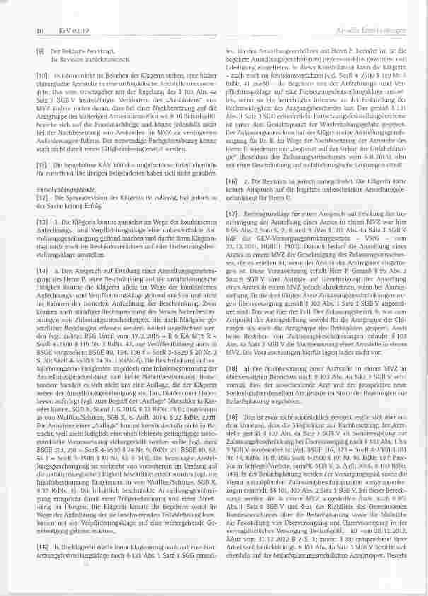 Vorschauseite 2: Vertragsarztrecht Nachbesetzung einer chirurgisehen Zulassung durch Orthopäden / Unfallehirurgen