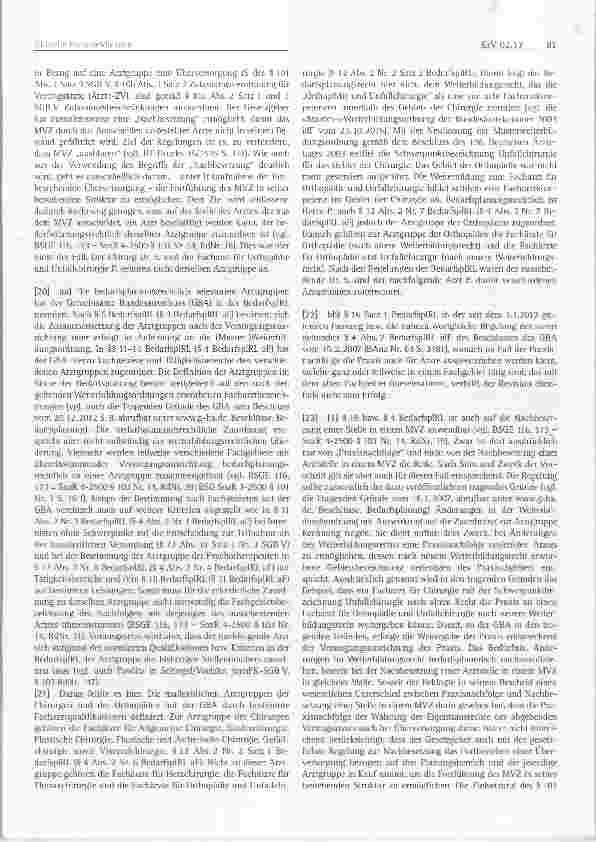 Vorschauseite 3: Vertragsarztrecht Nachbesetzung einer chirurgisehen Zulassung durch Orthopäden / Unfallehirurgen