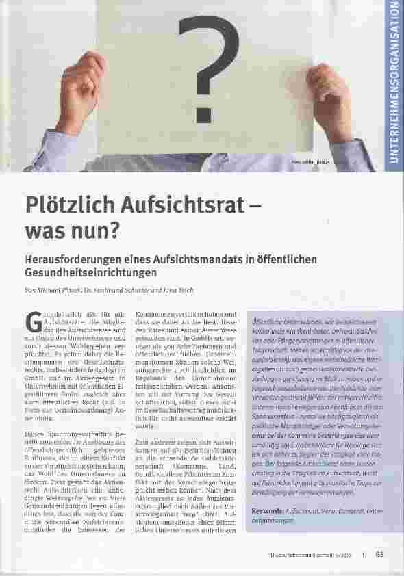 Vorschauseite 1: Plötzlich Aufsichtsrat was nun?