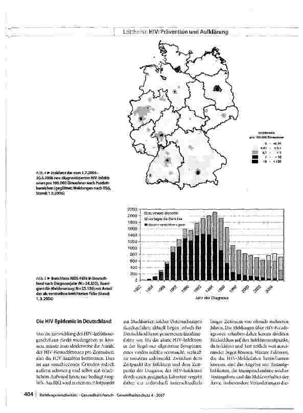 Vorschauseite 6: Verlauf der HIV-Epidemie in Deutschland