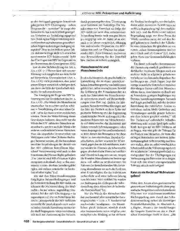 Vorschauseite 3: HIV-Infektion - Grenzen der Präventionskonzepte