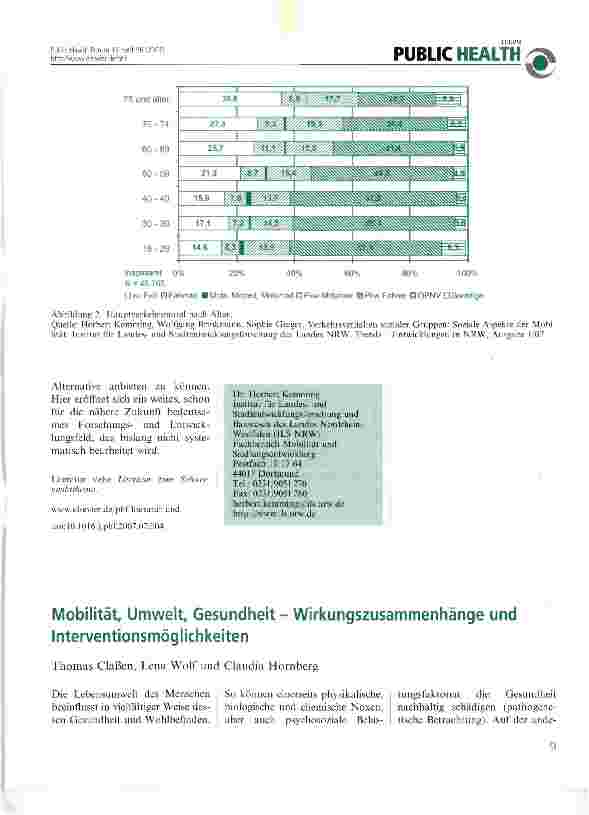 Vorschauseite 3: Förderung von Mobilitätskompetenz und Verkehrssicherheit: Handlungsbedarf bei Kindern, jungen Erwachsenen und älteren Menschen