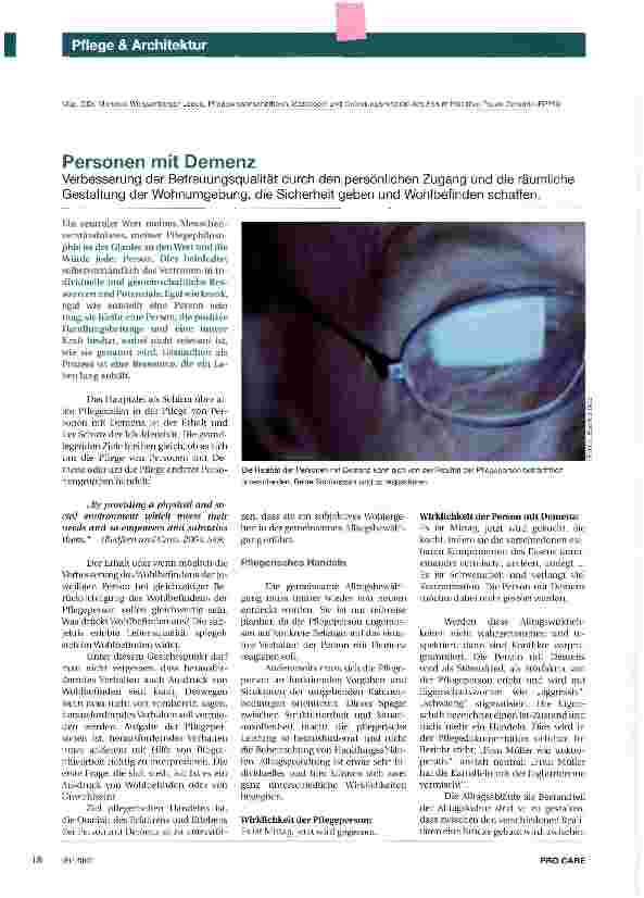 Vorschauseite 1: Personen mit Demenz