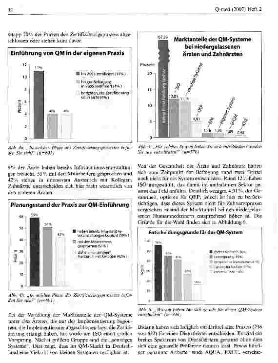 Vorschauseite 5: Qualitätsmanagement in der ärztlichen Praxis 2007Eine deutschlandweite Betragung niedergelassener Ärztinnen und Ärzte