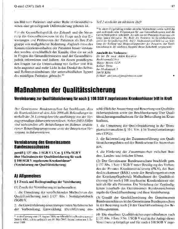 Vorschauseite 1: Maßnahmen der Qualitätssicherung